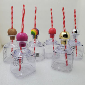 Stock Item: <b>PATRON</b> MINI PLASTIC CLEAR <b>BOTTLE</b> <b>CUP</b> DRINK TEQUILA MEXICO 12oz/375ML SOUVENIR COCKTAIL - Product Image 1