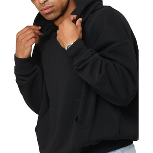 Drop Shoulder Plain High Quality 100% Cotton Hoodies Sudaderas para hombres Custom Puff Print Hoodies DDP Shipping - Product Image 1