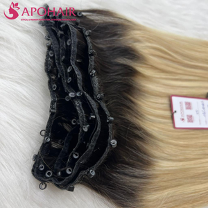 Vente chaude 22 pouces Balayage #1B/18 + 613 extensions de cheveux de trame cheveux humains bruts droits avec style de vague directement de la machine - Product Image 3