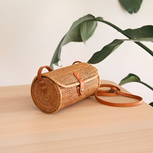 Sacs écologiques, pochette ronde en rotin, sacs à main faits main de bonne qualité, directement des producteurs - Product Image 5