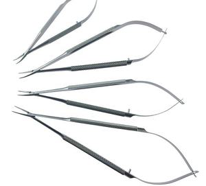 Mâchoires moyennes réutilisables de 13mm légèrement incurvées, porte-aiguille de 140mm avec serrure, micro instrument ophtalmique chirurgical CE - Product Image 1