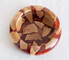 ชามสลัดไม้และเรซินกลมสำหรับตกแต่งผลไม้ชามสลัดทำจากไม้และเรซินสำหรับตกแต่งภายในที่ทำด้วยมืองานฝีมือ - Product Image 3