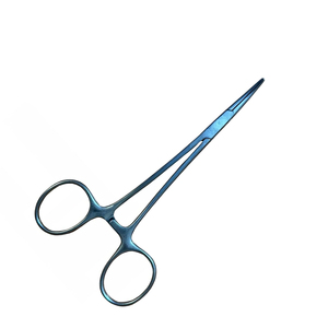 Pinzas para mosquitos, pinzas médicas alemanas de acero inoxidable con revestimiento azul recto de 5 pulgadas para uso hospitalario - Product Image 1