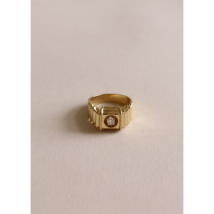 Anillo de Diamantes de 14k Estilo Art Deco Vintage con Elegante Diseño de Escalones - Product Image 4