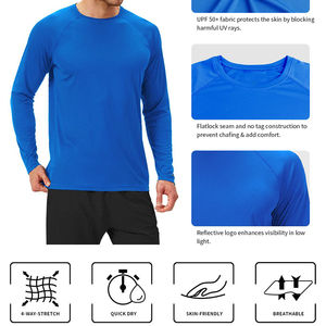 Logotipo personalizado de los hombres respetuosos con el medio ambiente de secado rápido transpirable Rash Guard poliéster Spandex tela ropa deportiva de manga larga gimnasio surf - Product Image 4