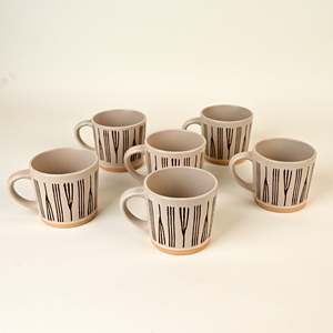 Juego de 6 Tazas de Café de Cerámica de Diseño Nórdico, Grabadas con Láser, Aptas para Lavavajillas, con Cuchara, para Regalos Promocionales - Product Image 2