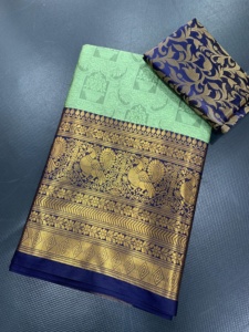 Saree en soie fantaisie haute nouveau Design attrayant et tissu en soie avec tissage femmes saree saree en soie de coton - Product Image 2