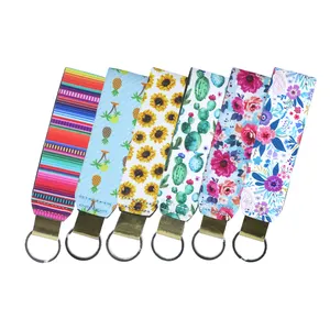 Professional Factory New Style Print Colorful Personalized Short Nylon Ribbon Wrist Lanyards Custom for Mobile Phone