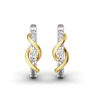 Pendientes de Aro de Plata de Ley con Diamantes Jeulia Never Apart - Product Image 2