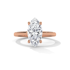 แหวนเพชรประดับลูกแพร์มรกตสีทองชั้นดีสไตล์คลาสสิกสีโรสโกลด์สำหรับงานแต่งงานงานครบรอบแต่งงาน-IGI - Product Image 1