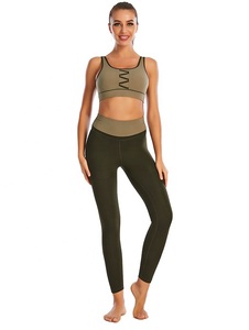 Nouvelles femmes Yoga tenues 2 pièces ensemble survêtements d'entraînement soutien-gorge de sport taille haute Legging vêtements de sport ensemble de vêtements de sport - Product Image 2