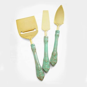 Hermoso diseño de alta calidad Mango de cerámica Hoja de acero inoxidable Apto para lavavajillas Juego de cuchillos de queso afilados 3 piezas Kraft World - Product Image 2