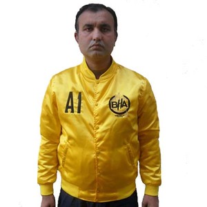 Custom Embroidery Letter Patches Vintage 3d Embroidery Satin Jacket High Quality Jacket Custom Logo Jacket for the Men - Product Image 2