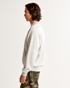 Sweat-shirt pull-over en coton épais pour hommes 6XL avec logo personnalisé 100% coton teint uni techniques de bouffée col rond pour l'hiver - Product Image 6