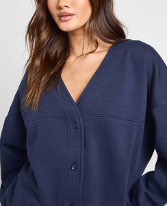 Conjunto Deportivo de Otoño para Mujer, 2 Piezas, Manga Larga, Hombros Caídos, Sudadera con Botones y Pantalones Deportivos, Cómodo, Secado Rápido - Product Image 3