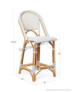 Taburete de Bar de ratán francés de alta calidad, silla de estilo Bistro, asientos de altura de mostrador para cafetería, cocina, comedor, restaurante, uso - Product Image 2
