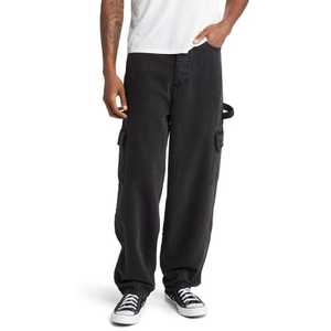 กางเกงยีนส์ขาตรงทรงหลวมมีกระเป๋าหลายกระเป๋าแฟชั่นกางเกงยีนส์ทรงหลวมมีกระดุมระบายอากาศสำหรับฤดูใบไม้ผลิฤดูร้อน - Product Image 1