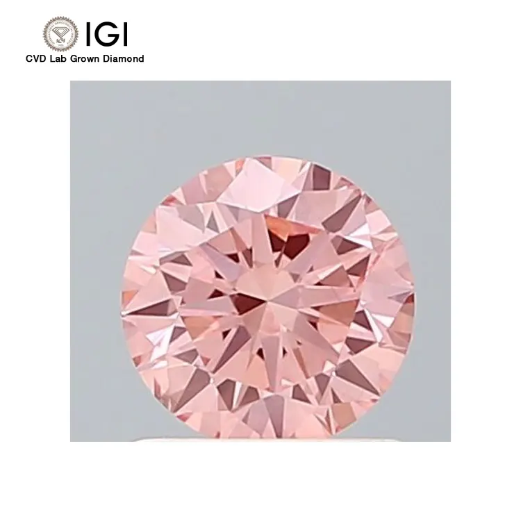 Offerta stupefacente su IGI certificata 0.71 carati rotondi taglio brillante SI1 chiarezza Lab cresciuto vivido colore rosa CVD diamanti sciolti