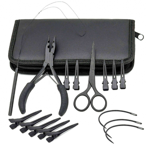 High Nylon Human Hair Extension Tool Kit Premium All-In-One Beading <b>Plier</b> <b>Set</b> Stainless Steel Complete Hair Extension Toolkit - Product Image 5