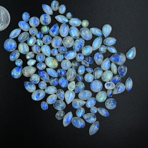 Lote al por mayor de piedras preciosas sueltas de piedra lunar arcoíris 100% natural, cabujón de fuego azul, formas mixtas, 3-8 quilates, tamaños mixtos, piedra de nacimiento de junio - Product Image 6