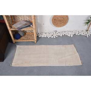 Alfombra moderna de lana Beige de 1,7x4 pies, diseño de retazos de área grande para dormitorio para adolescentes, tejido Jacquard con respaldo de látex de alta calidad - Product Image 1