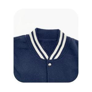 High Quality Custom Print Logo Baseball Varsity Jacket for Men Black Plain Polyester Wholesale CollegeBaseballjacket for men - Product Image 3