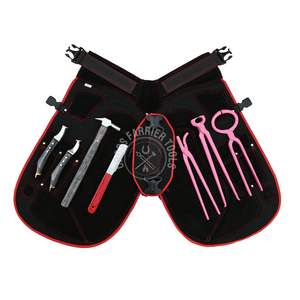 Horse Hoof <b>Care</b> Apron & Farrier tools <b>Kit</b> Suede Apron Hoof Nipper Alligator Clincher Hoof Tester & Brass End Loop Knife Hammer - Product Image 2