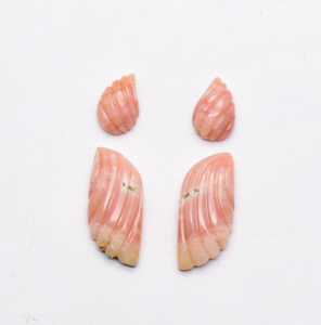 Ailes de papillon sculptées à la main en opale rose naturelle Taille 35X11mm 1 paire 23.05 carat + pierre véritable et naturelle AAAA. - Product Image 6