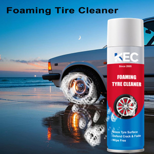 Limpiador y Abrillantador de Neumáticos con Aroma a Limón KEC en Aerosol de 500 ml - Espuma de Grado Profesional que Limpia y Protege con Alto Brillo para Todo Tipo de Neumáticos - Product Image 1