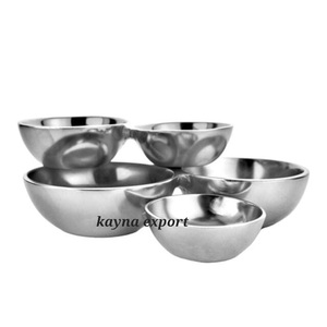 Handicraft Aluminum Metal Cluster Bowl Modern Luxury Design Eco-Friendly Party Use Snacks Serving Dry Fruit and Dates Shiny Bowl - Product Image 1