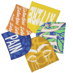 Gorro de Jacquard de algodón con estampado personalizado alto, diseño Reversible, estampado gráfico, bordado, Etiqueta Privada, gorros acrílicos de invierno - Product Image 3