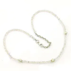 Collar de Cadena con Eslabones Geométricos de Plata 925 Art Palace con Piedra Natural y Cuentas de Cristal Transparente, Elegante Regalo para Mujer - Product Image 1