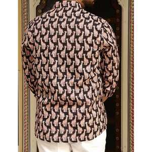 Men's Casual Floral Printed Cotton Full Sleeves <b>Shirt</b> Stand Collar ODM Supply Woven Poplin Oxford Fabric <b>Patchwork</b> Pattern - Product Image 3