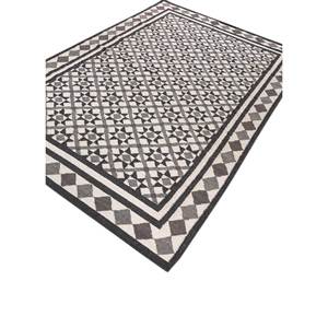 Alhambra Ivory - Alfombras de lana planas tejidas a mano con diseño geométrico de diamantes y rectángulos, alfombras de yute para el hogar, para la mesita de noche, ADWL-13160 - Product Image 2