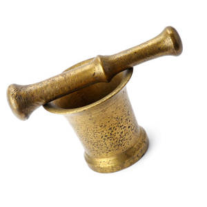 Mortier et pilon en laiton poli brillant couleur dorée mortier et pilon en laiton pour la fabrication en gros à bas prix - Product Image 1