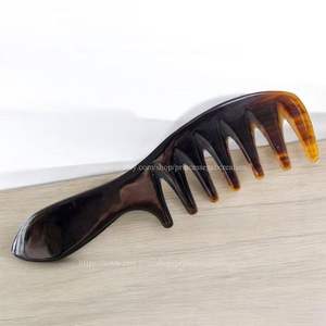 Peigne en corne naturelle antistatique fait à la main accessoire de mode en cristal écologique pour le toilettage de la barbe des hommes et des femmes - Product Image 6