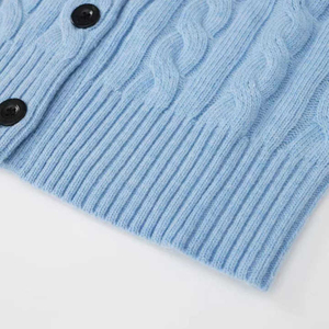 Pull femme décontracté à manches longues Outwear Cardigan devant ouvert avec bouton gros câble tricot pull d'hiver poches manteau ample - Product Image 2