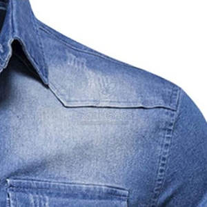 Venta directa de fábrica Hombres Jeans Camisas Ropa informal Hombres Jeans Camisas Mangas largas Hombres Jeans Camisas - Product Image 4