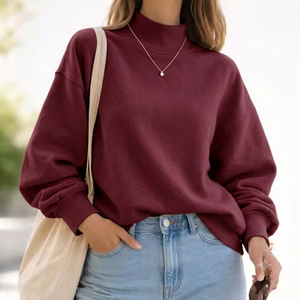 เสื้อสตรีโอเวอร์ไซส์ คอเต่า สไตล์สตรีทแฟชั่นลำลอง ไหล่ตก ผู้จำหน่ายขายส่ง - Product Image 1