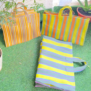 ถุงช้อปปิ้งทำจากพลาสติกโพลีโพรพิลีนรีไซเคิลแบบยั่งยืนเป็นมิตรกับสิ่งแวดล้อมทำจากอินเดียจำนวนมากรีไซเคิล - Product Image 1