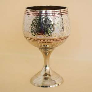 Wholesale Superior Quality Handcrafted Brass Wine <b>Glass</b> with Polished Finish Design Metal <b>Goblet</b> for Barware and Decorative Use - Product Image 5