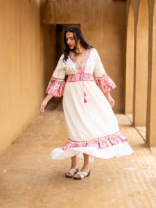 White Midi <b>Jumpsuit</b> Elegant Floral Washable 100% Cotton Beachwear - Product Image 4