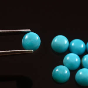 Turquesa Natural de Arizona Sleeping Beauty de 3 mm AAA, Cabujón Redondo Plano Calibrado, Piedra Preciosa Suelta para Joyería - Product Image 5