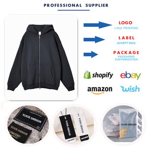 Custom Double Zip-Up <b>Oversized</b> <b>Men's</b> Hoodies & Sweatshirts 360 Gsm Bulk Plain Custom Cotton Heavyweight Zip up <b>Hoodie</b> <b>Men</b> - Product Image 4