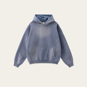 Sweat à capuche pour homme en tissu polaire dégradé de saule, 100% coton respirant, personnalisé en gros de haute qualité - Product Image 2