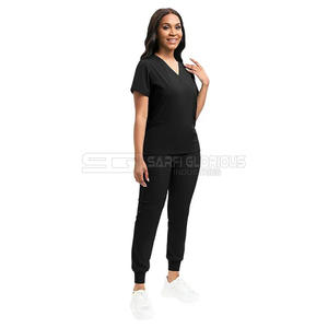 Uniforme Médico de Dos Piezas para Enfermeras, Estilo Jogger, para Verano, para Médicos y Enfermería Hospitalaria, Cómodo Conjunto de Parte Superior e Inferior de Punto - Product Image 1