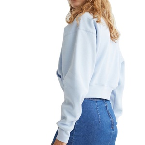 Vente en gros de sweats à capuche décontractés doublés avec demi-fermeture éclair pour femmes avec logo personnalisé pour l'hiver coton polyester de qualité supérieure - Product Image 2