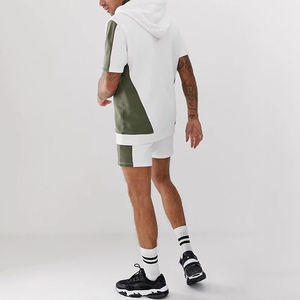 Ensemble double d'été de style de rue pour hommes-Coupe ajustée T-shirt court décontracté en coton élasthanne grande taille vente en gros - Product Image 4