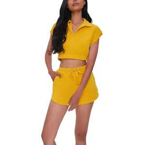 2026 été tenues femmes vêtements 2 pièces ensemble survêtement motard court ensemble salon porter deux pièces Shorts respirant - Product Image 2