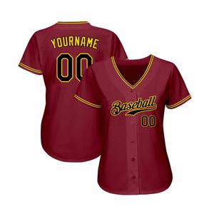 Uniformes de baseball pour adultes couleur marron col en V manches courtes uniformes de baseball respirants fabriqués en polyester avec service OEM - Product Image 2